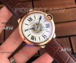 Perfect Replica Cartier Ballon Bleu de Rose Gold 43mm Watch Roman Markers